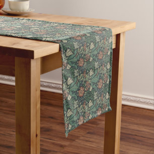 Chemin De Table Long William Morris Vintage Floral Rose Green Compton
