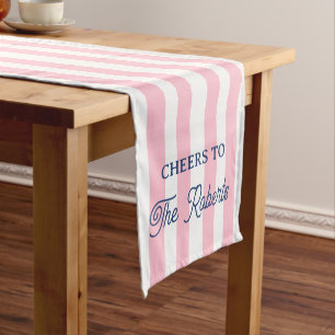 Chemin De Table Moyen Acclamations Personnalisées Pour Mariage Rose Rayé