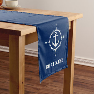 Chemin De Table Moyen Ancre classique de la boussole et nom du bateau Na