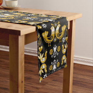 Chemin De Table Moyen Art populaire scandinave  Oiseaux