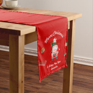 Chemin De Table Moyen Cadeau de Noël nouvelle année aquarelle pour femme