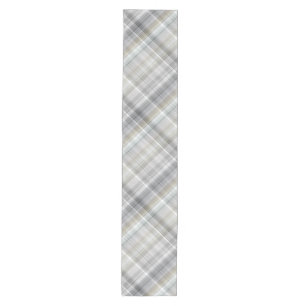 Chemin De Table Moyen Carreaux Bleu/Gris/Beige