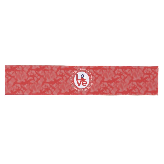 Chemin De Table Moyen Chili Red LOVE Drapeau personnalisé (Horizontal)