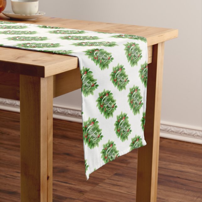 Chemin De Table Moyen Christmas Holly (In Situ)
