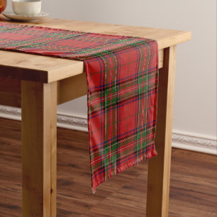 Chemin De Table Moyen Clan Stewart Royal Scottish Tartan Plaid Motif