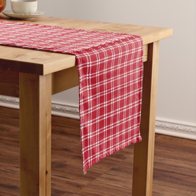 Chemin De Table Moyen Coureur de table blanche rouge (In Situ)