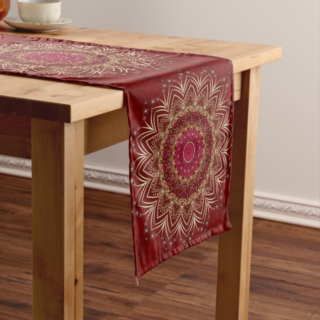 Chemin De Table Moyen Coureur de table décorative en or rouge (In Situ)