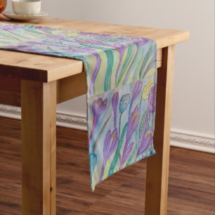Chemin De Table Moyen Crocus de printemps Abstrait