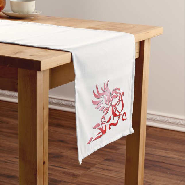 Chemin De Table Moyen Cupidon rouge avec flèche et flèche (In Situ)
