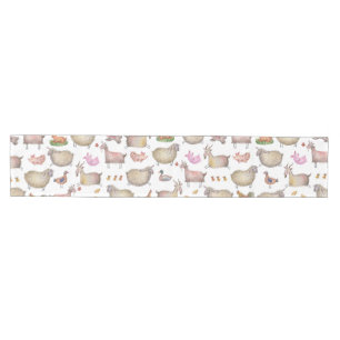 Chemin De Table Moyen Cute Aquarelle ferme Grange Animaux Motif