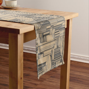 Chemin De Table Moyen Design Art déco noir et tano