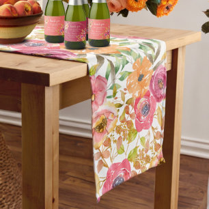 Chemin De Table Moyen Douce Fête de Mariage à l'Aquarelle Florale Automn