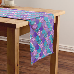 Chemin De Table Moyen Échelles de sirène colorées brillant moyen motif à