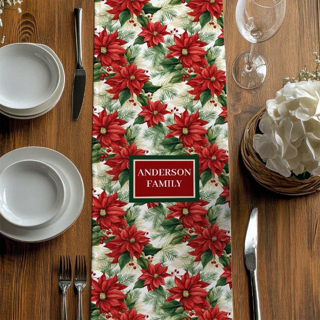 Chemin De Table Moyen Elegant Christmas Table Runner Red Green Accent (Elegant Christmas Table Runner Red Green Accent)