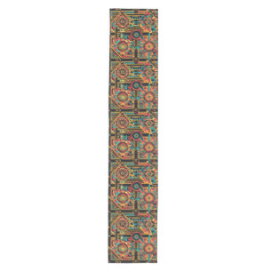 Chemin De Table Moyen Elégant Cyan "Aztec Dream" Table Runner 16" x 90"