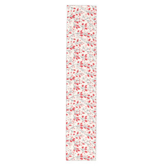 Chemin De Table Moyen Festive Baies rouges et feuilles botaniques