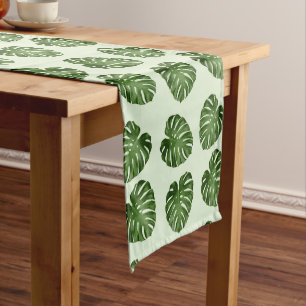 Chemin De Table Moyen Feuilles de palmiers, Feuilles verts, Motif tropic
