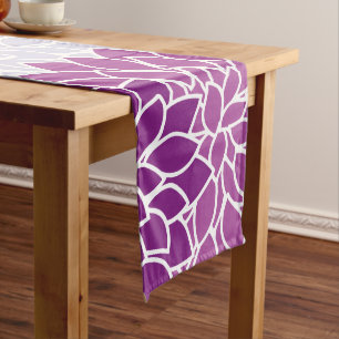 Chemin De Table Moyen Fleurs Dahlia, Motif De Fleurs, Dahlia Violet