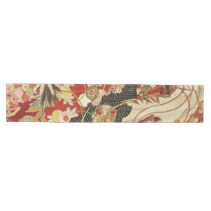 Chemin De Table Moyen FLEURS JAPONAISES ANCIENNES JAPONAISES Vert Rouge