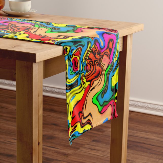 Chemin De Table Moyen Fun Crazy Colours Motif Table Runner (In Situ)