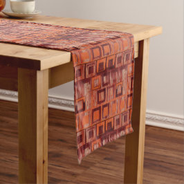 Chemin De Table Moyen Géométrique rouge et orange