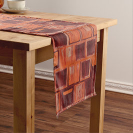 Chemin De Table Moyen Géométrique rouge et orange