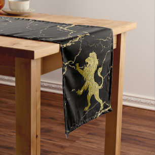 Chemin De Table Moyen Golden Royal Lion Marbre noir