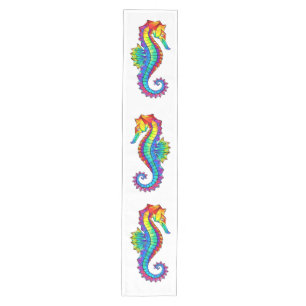 Chemin De Table Moyen Hippocampe polygonal arc-en-ciel