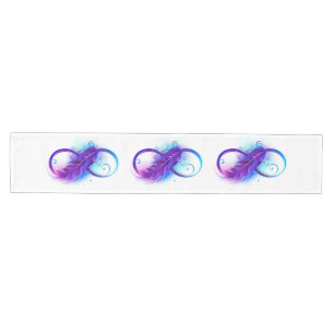 Chemin De Table Moyen Infinity with purple feather