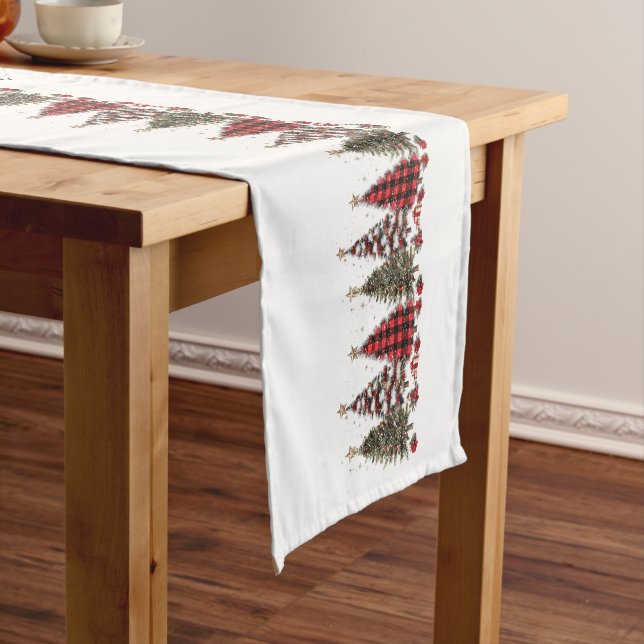 Chemin De Table Moyen Joli Arbres de Noël Plaid (In Situ)