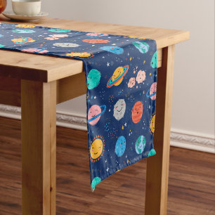 Chemin De Table Moyen Joli Motif Planète Souriante