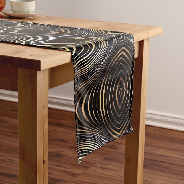 Chemin De Table Moyen Motif Afrocentré, Bronze, Or (In Situ)