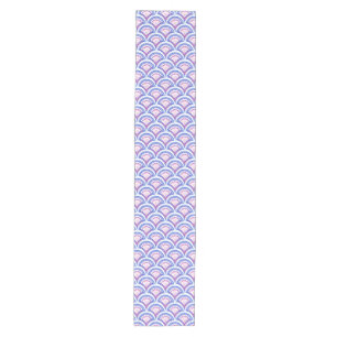 Chemin De Table Moyen motif damassé floral bleu