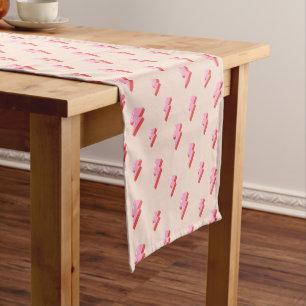 Chemin De Table Moyen Motif de boulon de foudre rose