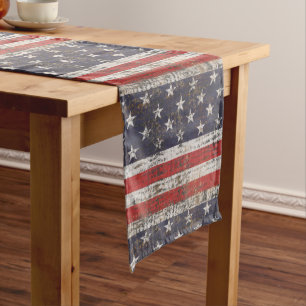 Chemin De Table Moyen Motif de Grunge Patriotique