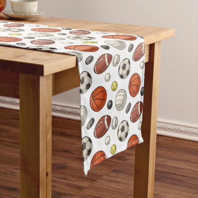 Chemin De Table Moyen Motif d'équipements sportifs (In Situ)