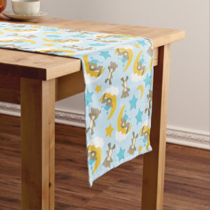 Chemin De Table Moyen Motif D'Ours, Mignonnes Ours, Nounours, Étoiles