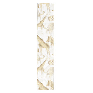 Chemin De Table Moyen Motif élégant Gold Jungle Wild Animaux