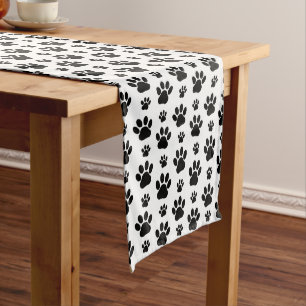 Chemin De Table Moyen Motif mâle, pattes de chien, Empreintes de pattes,