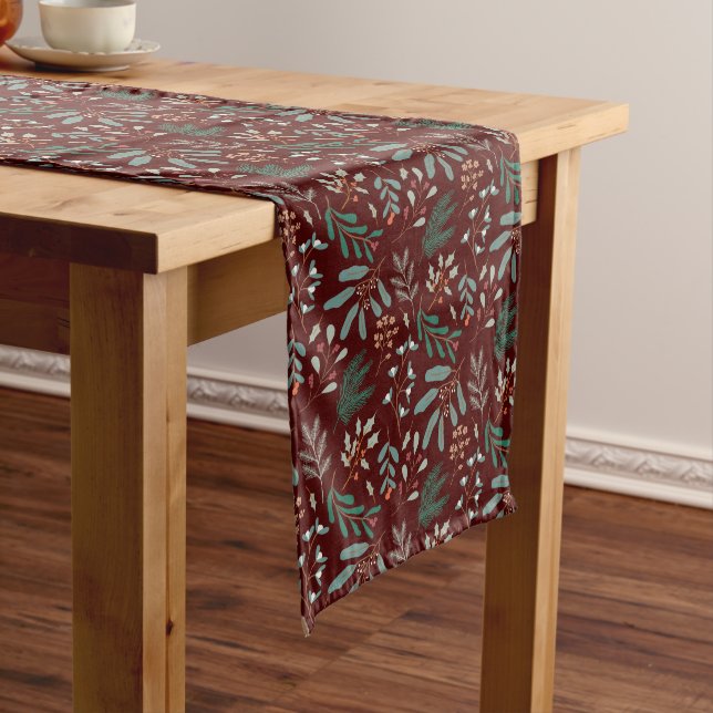 Chemin De Table Moyen Motif Red Winter Foliage (In Situ)