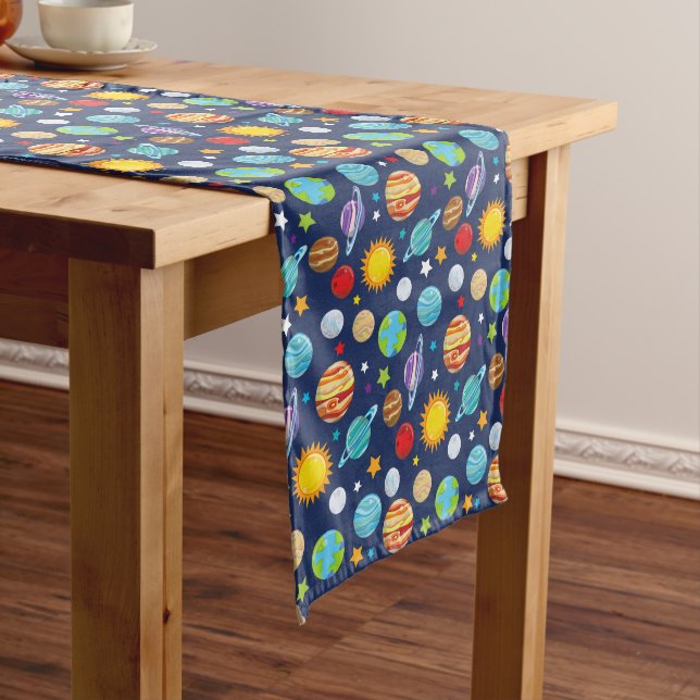 Chemin De Table Moyen Motif spatial, Planètes, Étoiles, Cosmos, Galaxie (In Situ)