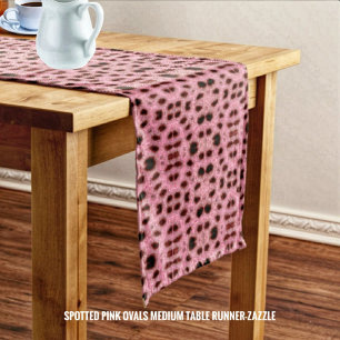 Chemin De Table Moyen Ovales Roses Tachetées