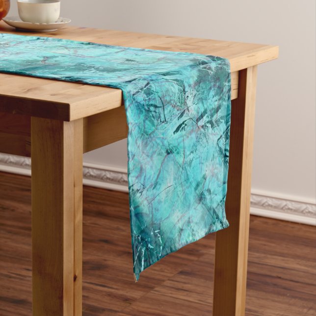 Chemin De Table Moyen Papier laminé néon bleu arrondi (In Situ)
