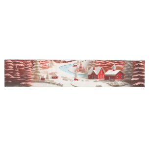 Chemin De Table Moyen Paysage d'hiver scandinave en 3D