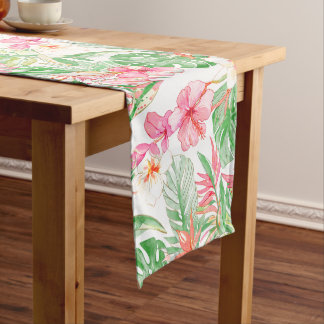 Chemin De Table Moyen PixDezines Vintage Pastel H2 Floral Foliage Hawaï