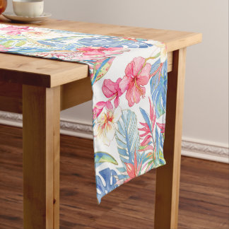 Chemin De Table Moyen PixDezines Vintage Pastel H2 Hawaii Floral Foliage