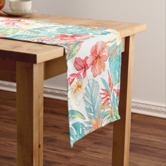 Chemin De Table Moyen PixDezines Vintage Pastel H2 Hawaii Floral Foliage