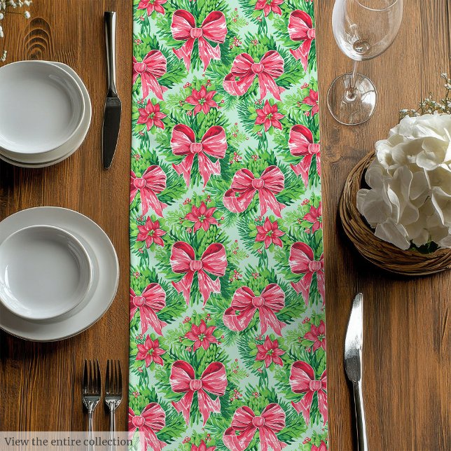 Chemin De Table Moyen Playful magenta green preppy Christmas runner (Playful magenta green preppy Christmas runner)