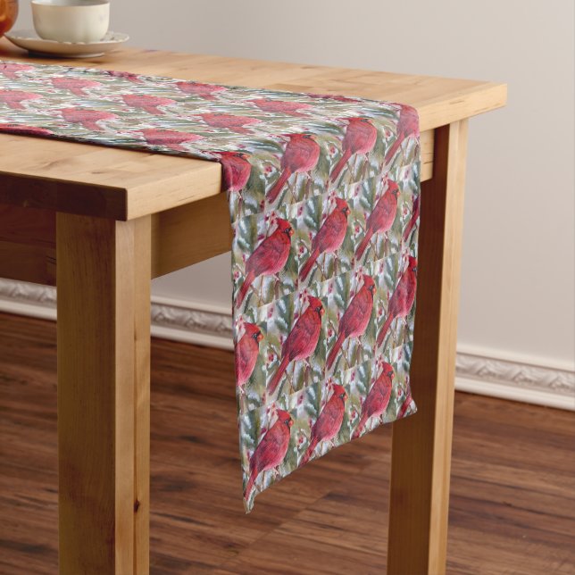 Chemin De Table Moyen Red Cardinal Bird Medium Table Runner (In Situ)