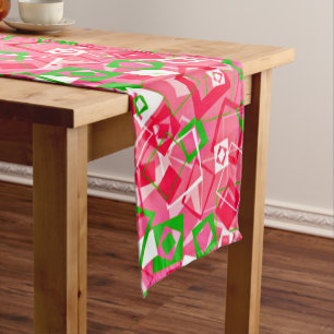 Chemin De Table Moyen Retro Squares Pattern